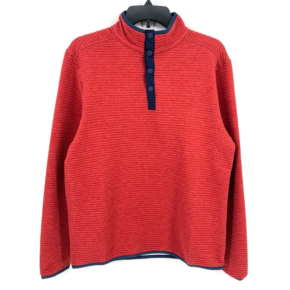 Southern Tide Rutland Reversible Quarter Snap Sweatshirt Size Small Red Gray